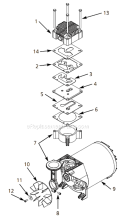 Page B Diagram and Parts List for EX800102 2002 Campbell Hausfeld Compressor